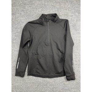 Cali Sport Pullover Womens XL Black Half Zip Reflective Athletic Running Top